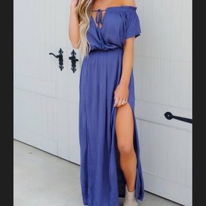Solemio Off the shoulder maxi dress